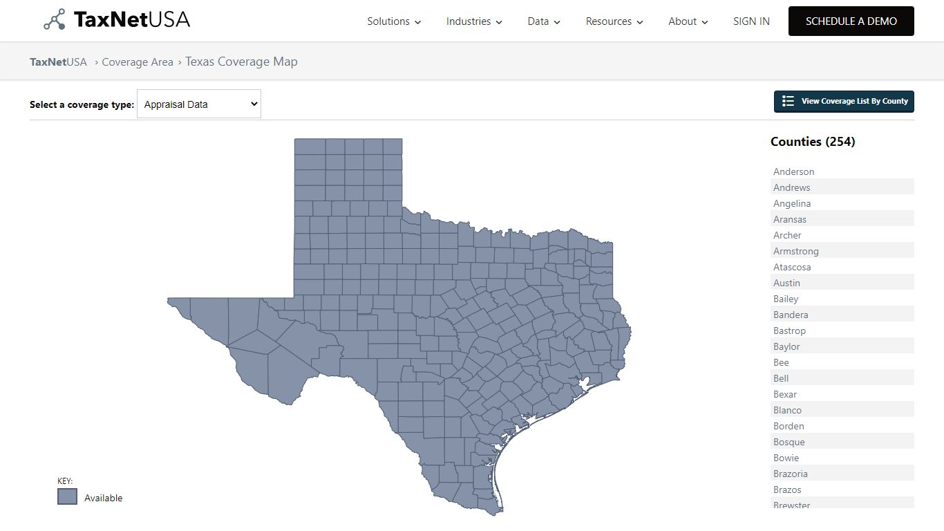 Texas Coverage Map - TaxNetUSA